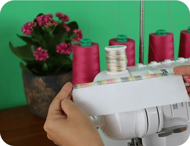 Serger course colored thread